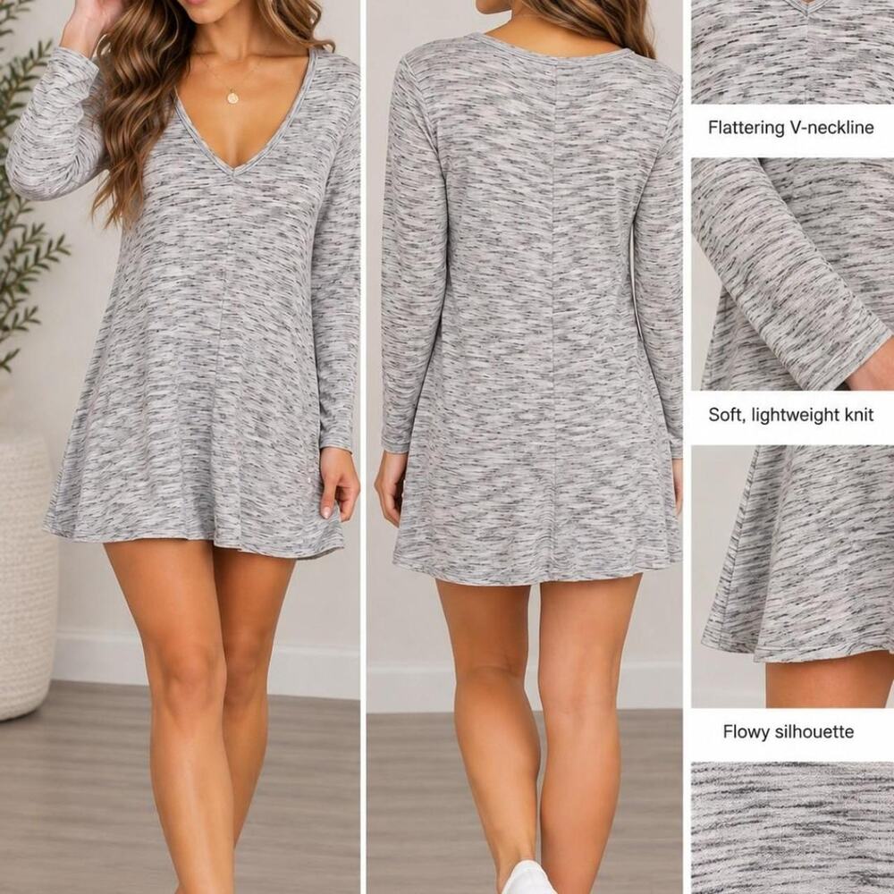 Abercrombie fitch gray marled dress